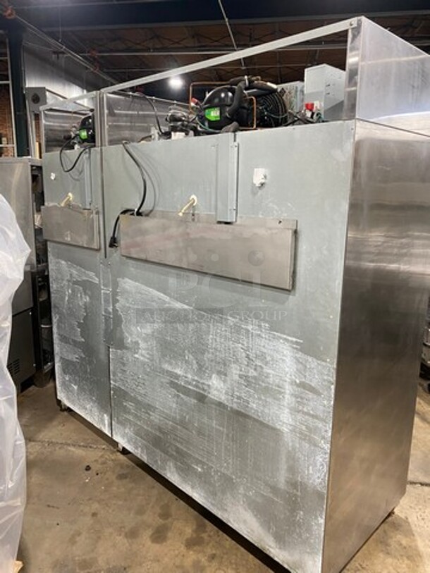 COOL! Hoshizaki Commercial 3 Door Reach In Cooler Merchandiser! With View Through Doors! Poly Coated Racks! All Stainless Steel Body! WORKING WHEN REMOVED! Model: CR3SFGYCR SN: F60047C 115V 60HZ 1 Phase - Image 3 of 9