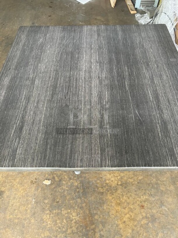 Wow! Brand New! OCS Ash Grey Finish Scratch Resistant Durowood Composite Dining Table! 24 By 24! Suitable For Indoor & Outdoor Use With Polished Base! - Image 3 of 4