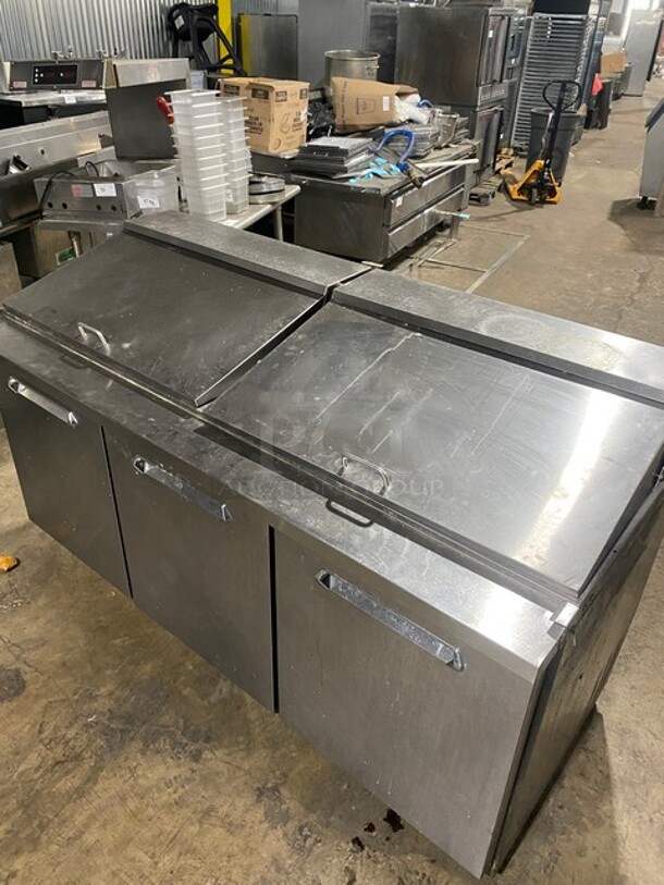 Kelvinator Commercial Refrigerated Sandwich/Salad Prep Table! With 3 Door Storage Space Underneath! All Stainless Steel! Model KCHMT70.30 Serial 20820002! 115V! - Image 9 of 11