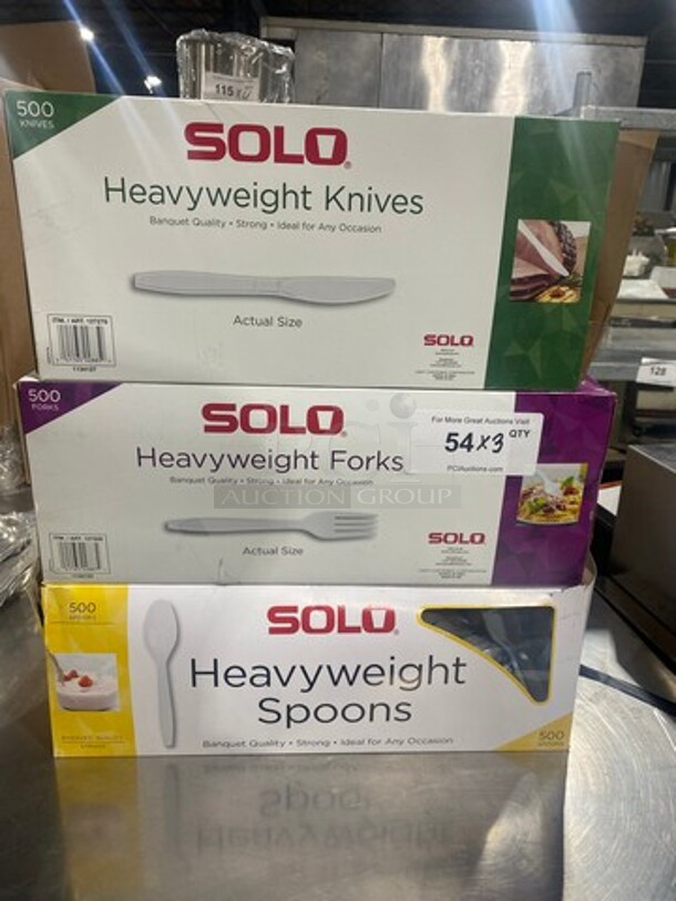 Solo Heavy Weight Spoons, Forks And Knives! 3x Your Bid!