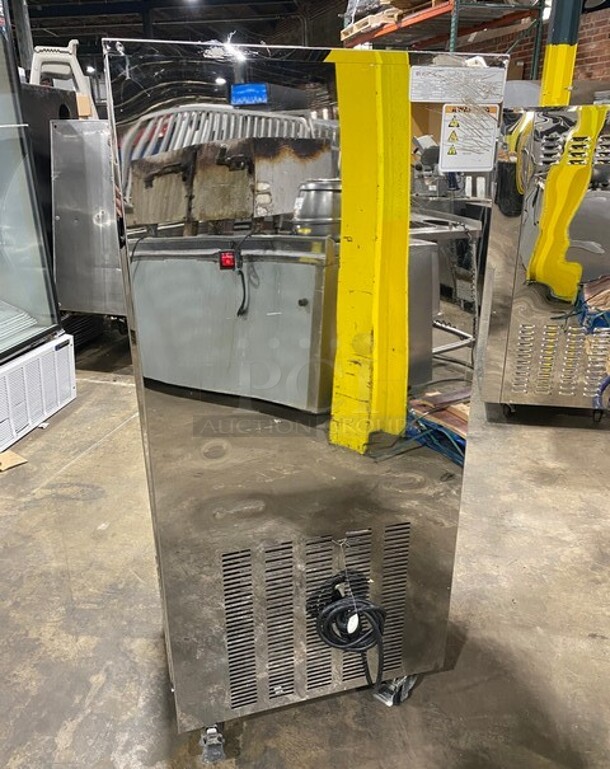 FAB! Elvaria Model Stainless Steel Commercial Air Cooled 3 Flavor w/Twist Soft Serve Ice Cream/Yogurt Machine on Commercial Casters!  MODEL 515TW  220-240V  - Image 3 of 9