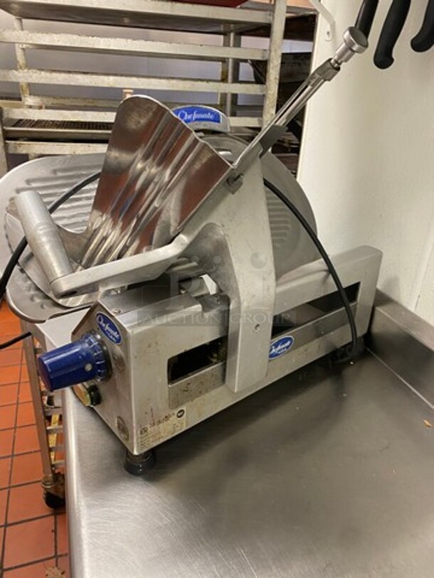 Chefmate Globe Commercial Countertop Deli/ Meat Slicer! All Stainless Steel! WORKING WHEN REMOVED! Model: GC512 SN: 544569 - Image 2 of 8
