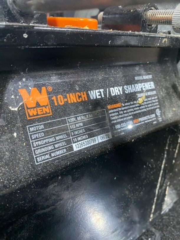 Wen 10-Inch Two-Direction Water Cooled Wet/Dry Sharpening System! Model: BG4270T SN: 12265300799 120V - Image 8 of 9