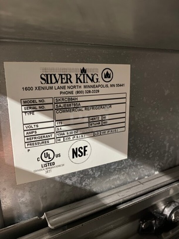 Silver King Commercial Refrigerated Chefs Base! With 4 Drawer Storage Space! All Stainless Steel! On Casters! Model: SKRCB84H SN: SAJE68785A 115V 60HZ 1 Phase - Image 8 of 9