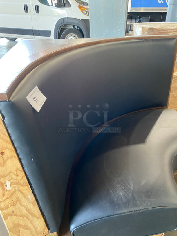 NEW! Single Sided Curved Black Cushioned Booth Seat! With Wooden Outline! Perfect For In The Corner Placement! Can Be Connected With Any Of The Booths Listed! - Image 6 of 6