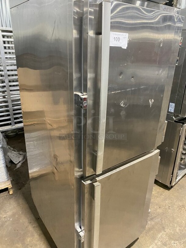 Victory Commercial Reach In Cooler! With 2 Split Doors! All Stainless Steel! On Legs! WORKING WHEN REMOVED! - Image 8 of 11
