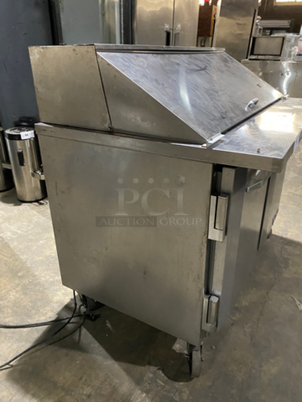 Victory Commercial Refrigerated Sandwich Prep Table! With 2 Door Underneath Storage Space! All Stainless Steel! On Casters! Model: VSP48HC18BOST SN: 12305041 115V 60HZ 1 Phase - Image 2 of 9