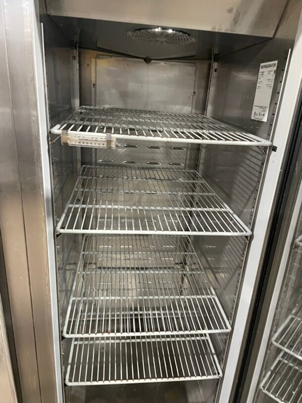 Hoshizaki Commercial 3 Door Reach In Refrigerator Merchandiser! All Stainless Steel! With Poly Coated Shelves! On Casters! 115V 1 Phase! Model: CR3S-FGYCR SN: F60047C! - Image 10 of 11