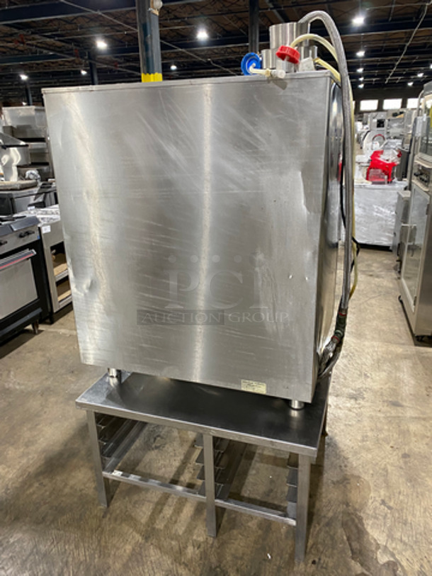 Eloma Commercial Gas Powered Combi Oven! Single View Through Door! On Stand! With Pan Rack Holder Underneath! All Stainless Steel! On Legs! Model: MULTIMAXB1011G - Image 3 of 10