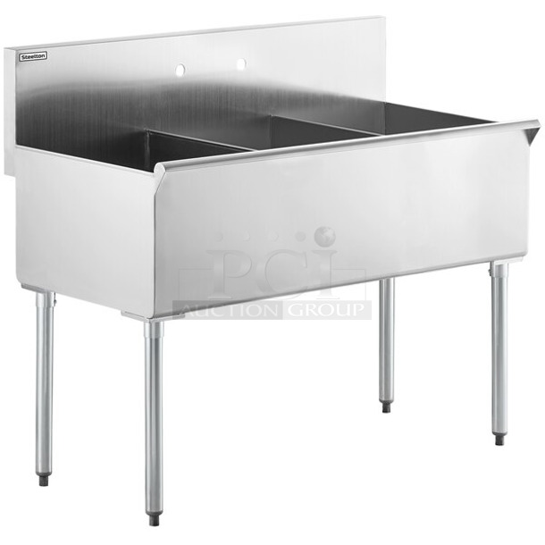 BRAND NEW SCRATCH AND DENT! Steelton 522US31621 Stainless Steel 3 Bay Sink. Bay 16x14 - Image 1 of 7