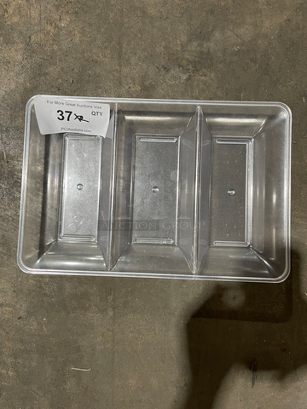 Clear Poly 3 Compartment Topping Organizers! 2x Your Bid!
