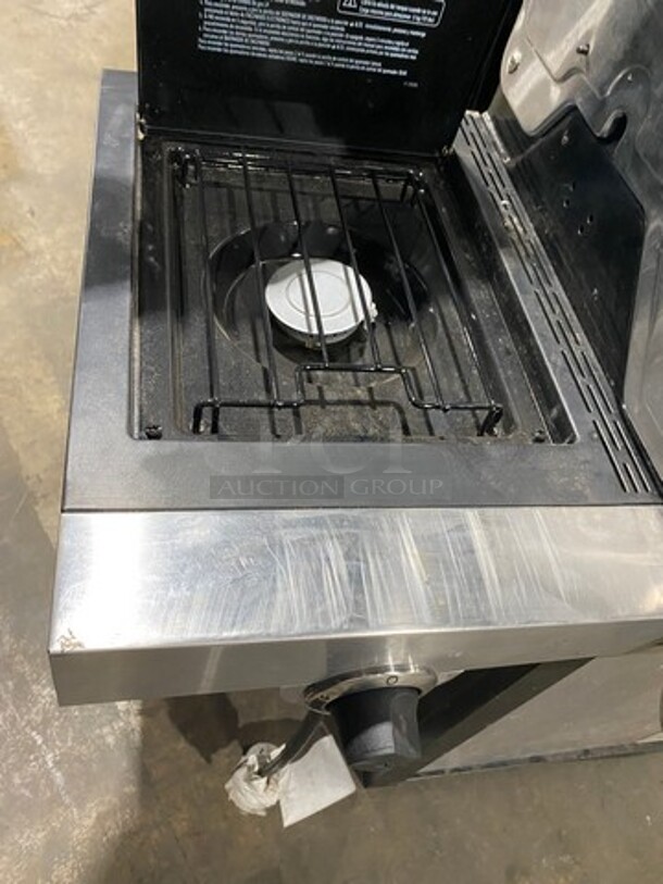 AWESOME! Char Broil Gas Powered Outdoor 6 Burner BBQ Grill! With Left Side Single Burner! Right Side Table! Hinged Lid! With Cabinet Storage Space Underneath! - Image 9 of 10
