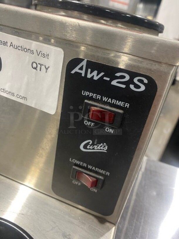 Curtis Commercial Countertop Dual Coffee Pot Warming Station! All Stainless Steel! Model: AW2S10 SN:10050449 120V - Image 6 of 8