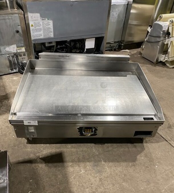 AccuTemp Commercial Countertop Natural Gas Powered Flat Top Griddle! With Back And Side Splashes! All Stainless Steel! On Legs! Model: GGF1201A4850 SN: 19183