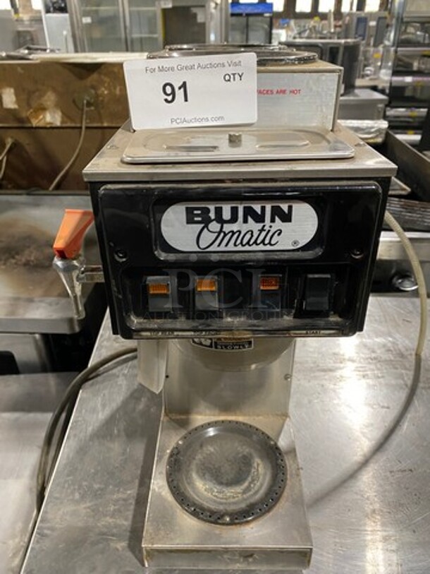 Bunn-O-Matic Commercial Countertop Coffee Maker! With 3 Coffee Pot Warmers! All Stainless Steel!