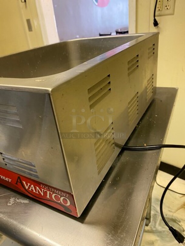 Avantco Commercial Countertop Single Well Food Warmer! All Stainless Steel! WORKING WHEN REMOVED! Model: 177W50 120V - Image 3 of 8