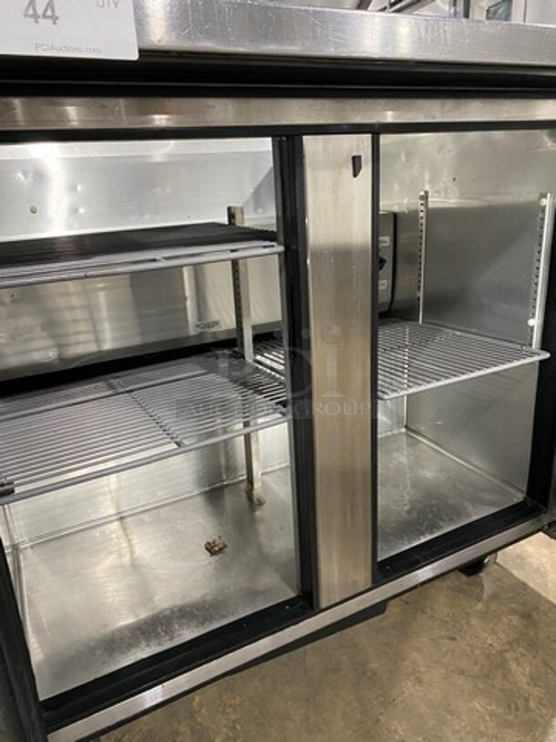SWEET! True Commercial Refrigerated Sandwich Prep Table With 2 Door Storage Underneath! All Stainless Steel! On Commercial Casters! MODELTSSU3608 SN:8815688 - Image 6 of 9