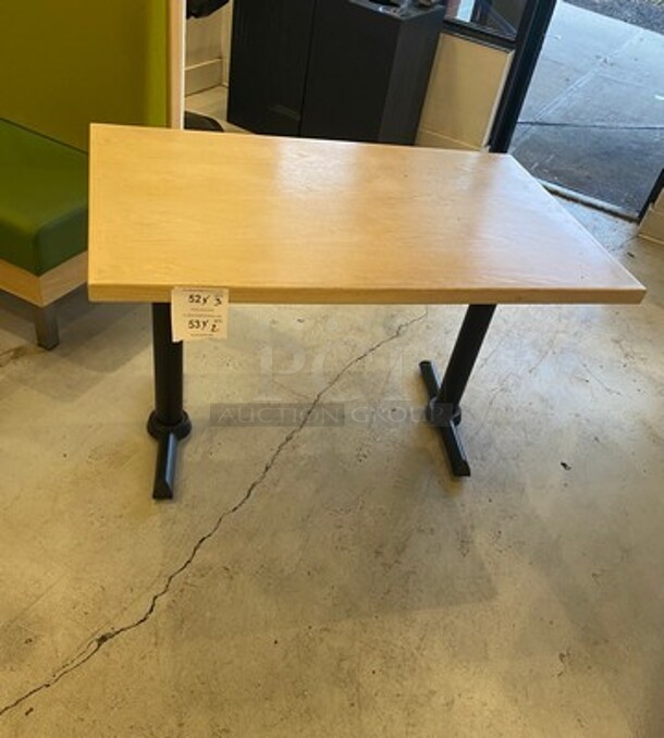 NICE! Wooden Top Rectangular Table! With Black Metal Base! 3x Your Bid! - Image 1 of 8