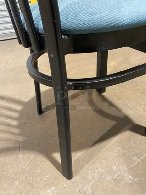 NICE! Light Blue Cushioned Chair! With Black Body! Metal Body! 8x your Bid! - Image 5 of 6