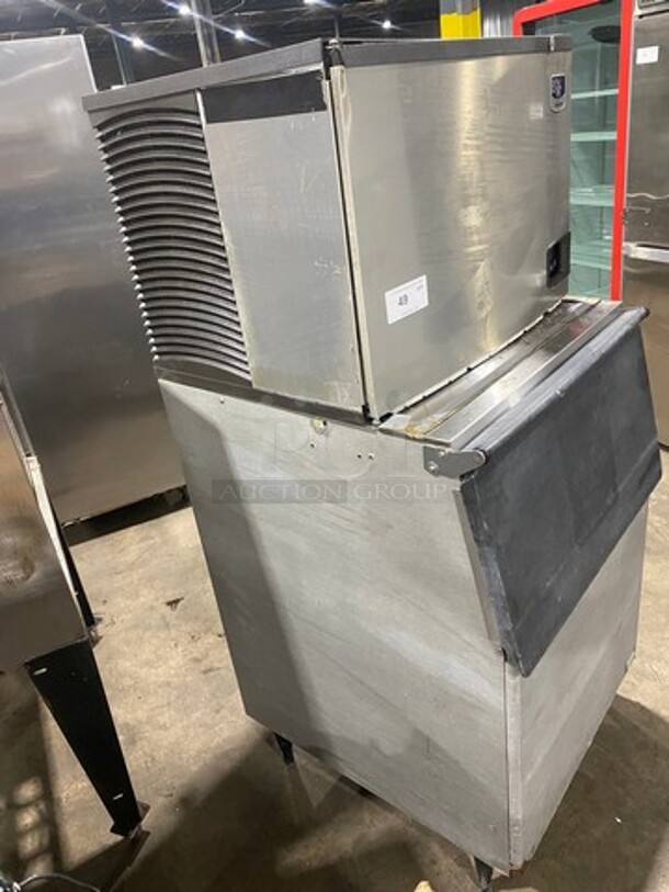 Manitowoc Commercial Ice Maker Machine! With Commercial Ice Bin! All Stainless Steel! On Legs! Model: ID0502A161D SN: 1120025579 115V 60HZ 1 Phase - Image 2 of 9
