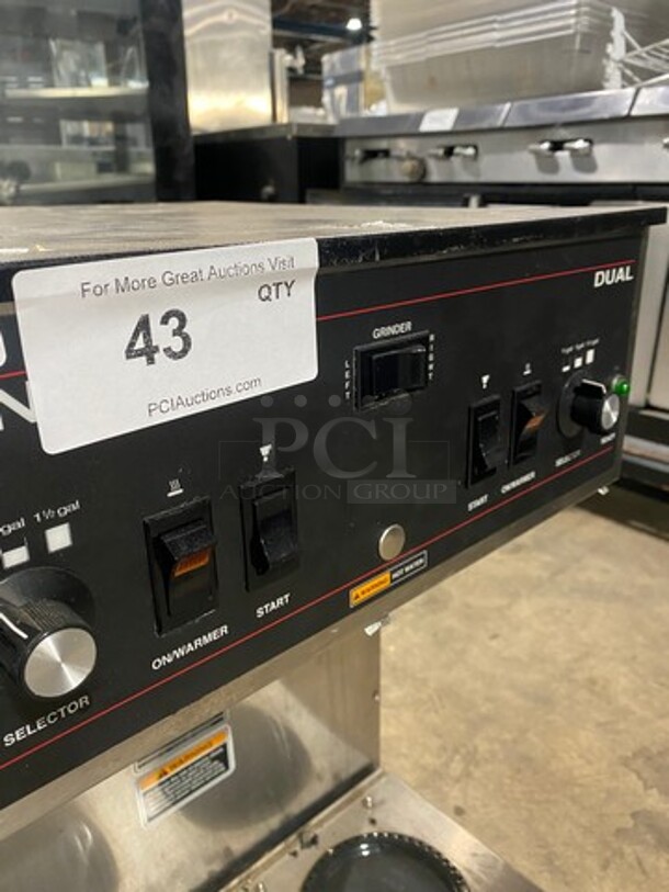 Bunn Commercial Countertop Dual Coffee Brewing Machine! With Hot Water Line! All Stainless Steel! On Small Legs! Model: DUAL SN: DUAL126259 120V 60HZ 1 Phase - Image 5 of 8