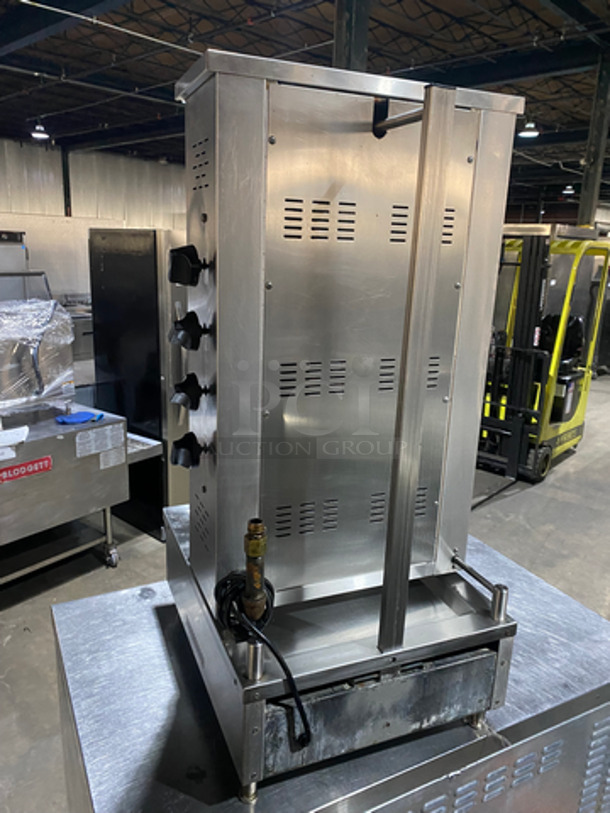 SWEET! Attias Natural Gas Powered Countertop 4 Burner Gyro Machine! All Stainless Steel! Model: GRY-4 120V 60HZ - Image 3 of 9