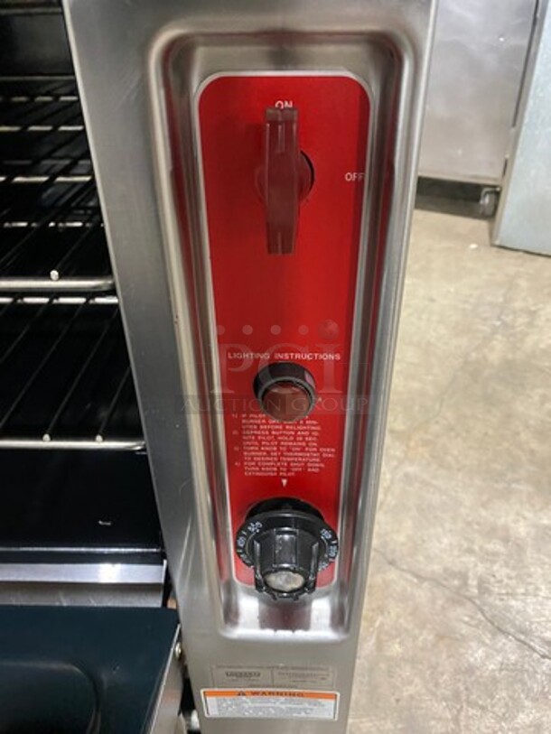 Vulcan Commercial French Top/ Hot Plate Stove! With Raised Back Splash With Double Overhead Shelf! With Oven Underneath! All Stainless Steel! On Legs! - Image 8 of 10