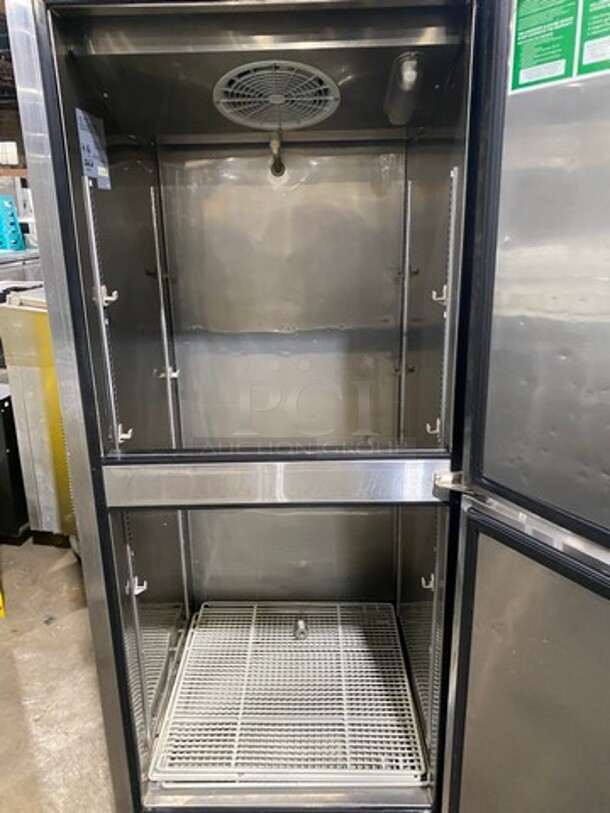 Turbo Air Commercial Split Door Reach In Refrigerator! With Poly Coated Racks! All Stainless Steel! On Legs! Model: M3R242 SN: M3R2H65002 115V 60HZ 1 Phase - Image 5 of 9