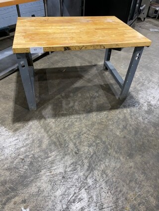 Commercial Butcher Block Table! Stainless Steel Body! On Legs!