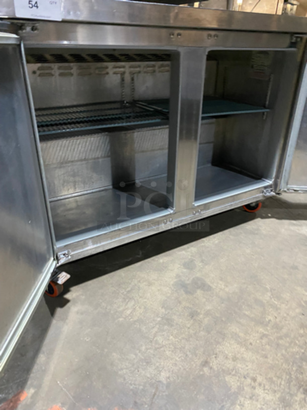 Continental Commercial 2 Door Worktop/Lowboy Freezer! With Poly Coated Racks! All Stainless Steel! On Casters! Model: SW48 SN: 150B0971 115V 60HZ 1 Phase - Image 5 of 8