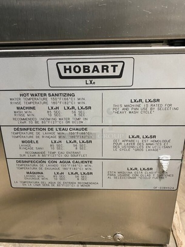NICE! NEW! Hobart New Body Style Hobart Commercial Under The Counter Heavy Duty Dishwasher! With Pegged Dish Crate! All Stainless Steel! Model: LXER SN: 231234450 120/208V 60HZ 1 Phase - Image 7 of 8