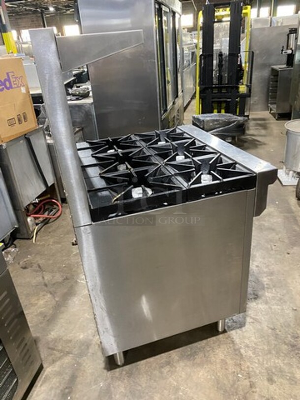 WOW! Southbend Commercial Natural Gas Powered 6 Burner Stove! With Raised Back Splash And Salamander Shelf! With Oven Underneath! All Stainless Steel! On Legs! Model: S36D SN: 14L05400 - Image 3 of 11