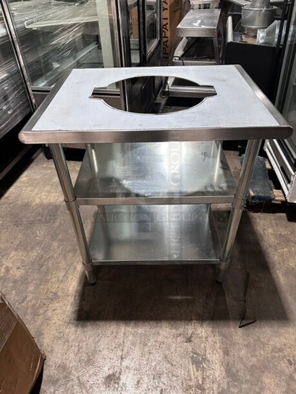 BRAND NEW! Solid Stainless Steel Work Top/ Prep/ Rice Cooker Holder Table! With Storage Space Underneath! On Legs! - Item #1115532