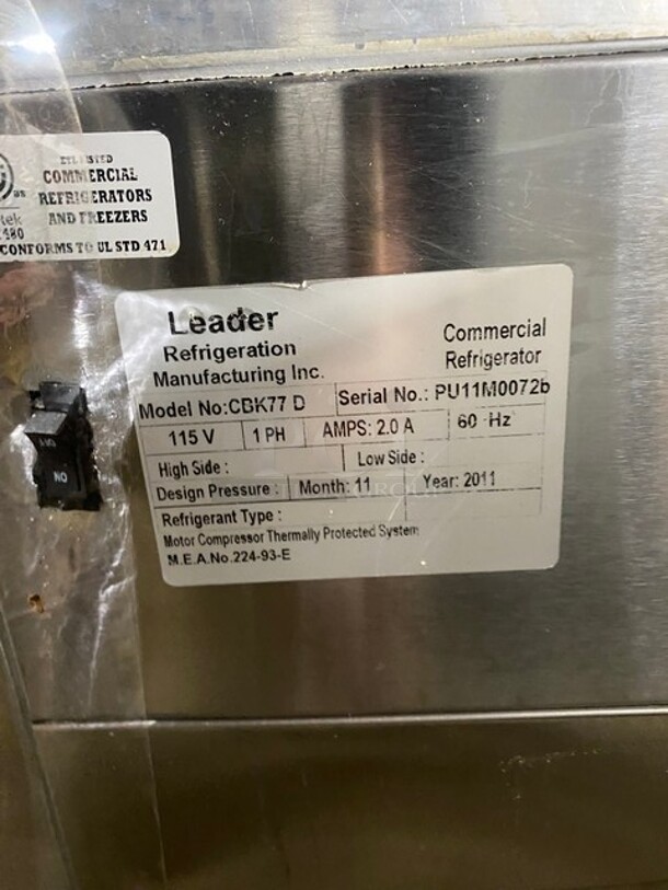 NICE! Bari Leader Commercial Dry Bakery Display Case/Merchandiser! All Stainless Steel! With Poly Coated Racks! With Sliding Rear Door Access! 115V 1 Phase! Model: CBK77 D SN: PU11M0072B! - Image 6 of 8