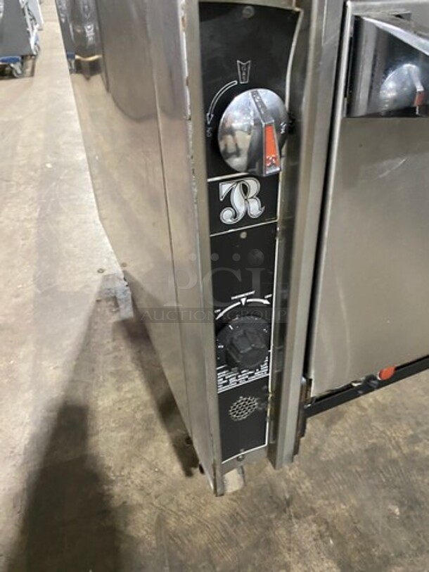 Jade Range Commercial Natural Gas Powered French Top/ Hot Plate Stove! With Raised Back Splash With Double Overhead Shelf! With Oven Underneath! All Stainless Steel! On Casters! - Image 9 of 12