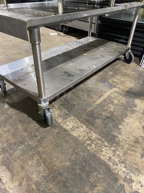 Solid Stainless Steel Equipment Stand! With Storage Space Underneath! On Casters! - Image 3 of 7