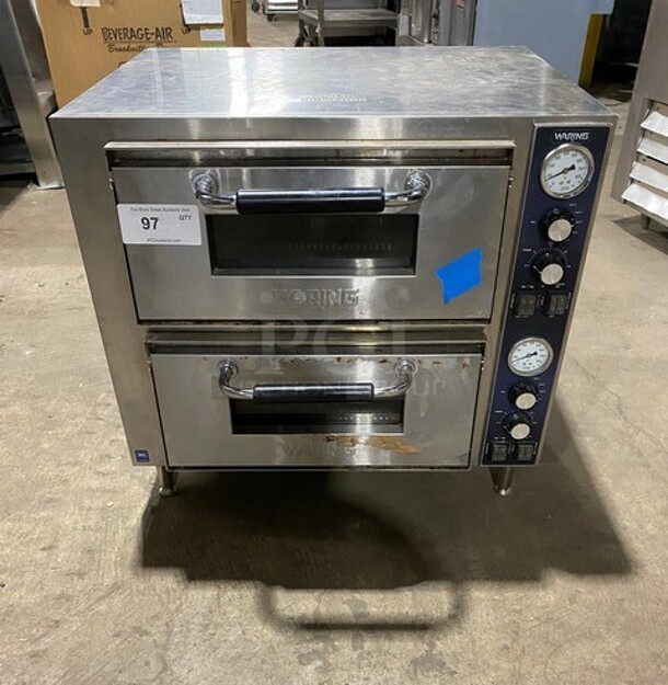 Waring stainless Steel Commercial Countertop Electric Powered Double Deck Pizza Oven! - Image 1 of 9