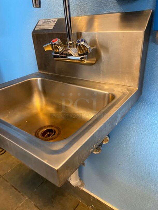 Krowne Commercial Stainless Steel Hand Sink! With Back Splash! With Faucet And Handles! Model: WM200 - Image 3 of 7