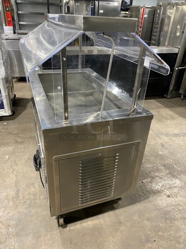 Low Temp Commercial Refrigerated Food Serving Station Counter/ Cold Pan! With Sneeze Guard! Stainless Steel Body! On Casters! Model: 50CFMX SN: L10C33214L 120V 60HZ 1 Phase - Image 4 of 10