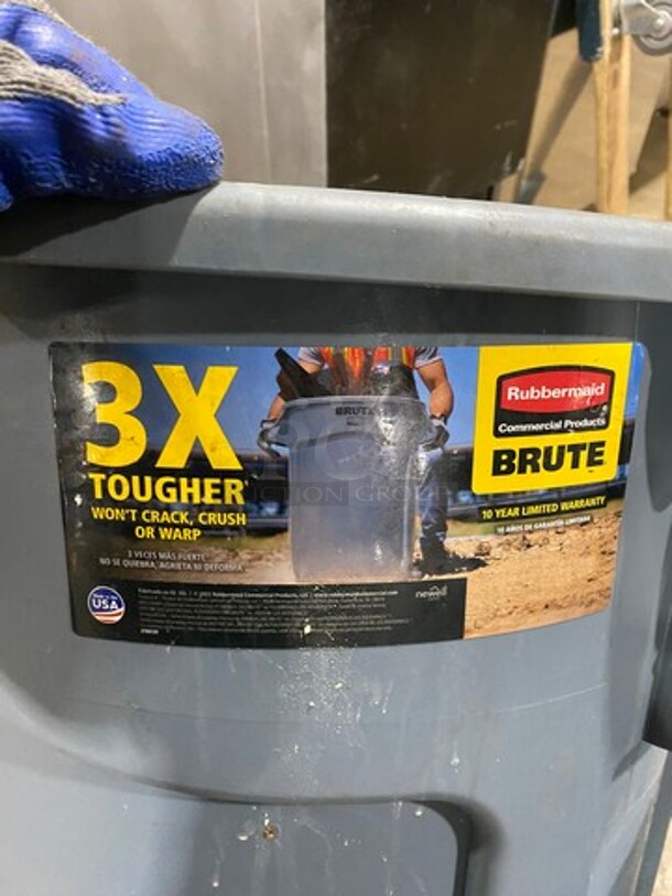 Rubbermaid Grey Poly Trash Can! 2x Your Bid! - Image 5 of 6