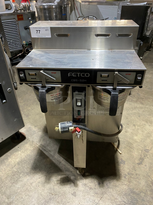 Fetco Commercial Countertop Dual Side Coffee Brewer Machine! All Stainless Steel! Model: CBS-52H