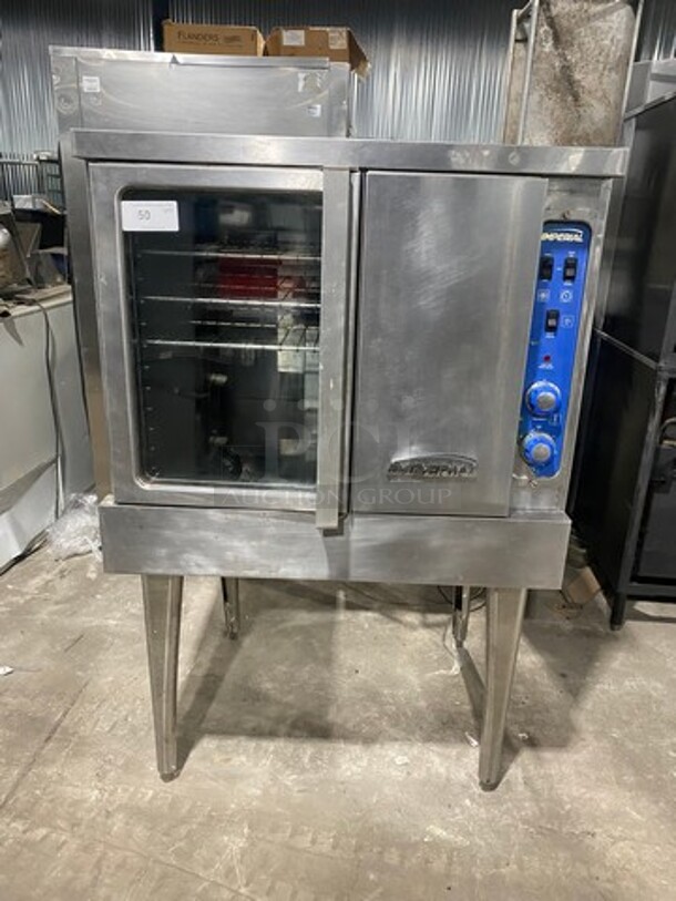 Imperial Commercial Natural Gas Powered Convection Oven! With View Through Door! With Metal Oven Racks! Stainless Steel! On Legs!