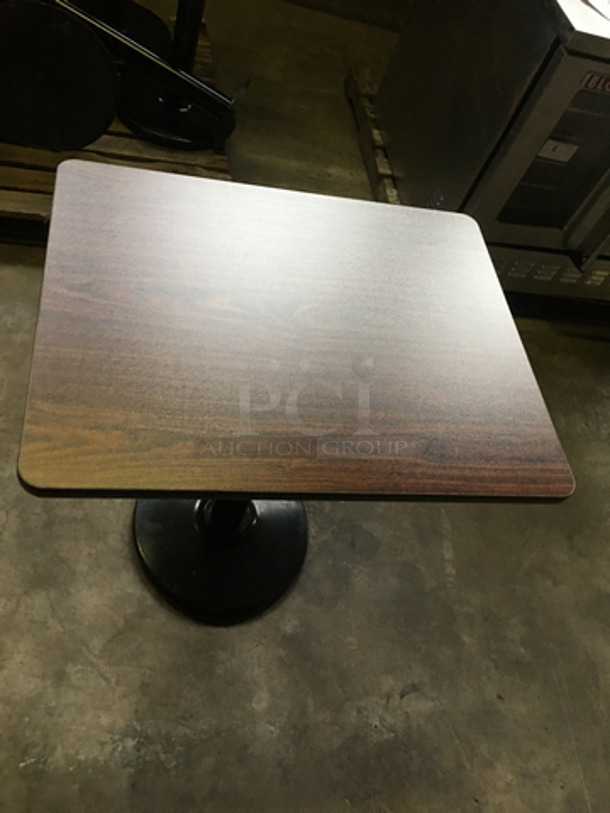 BRAND NEW! IN THE BOX! Wooden Pattern Table! With Black Metal Base! 24x30! 2x Your Bid! - Image 2 of 6