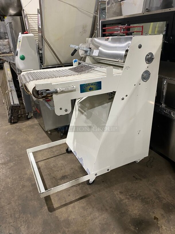 Bloemhof Commercial Dough Sheeter/Molder! On Casters! WORKING WHEN REMOVED! Model: 860L3 SN: 111791 220V 60HZ 
 - Image 2 of 6