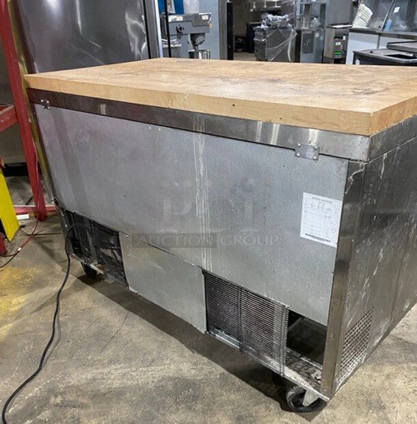 Migali Commercial 2 Door Lowboy/Worktop Cooler! With Butcher Block Top! All Stainless Steel! On Casters! Model: CU60R SN: CU60R15092692008 115V 60HZ 1 Phase - Image 4 of 10