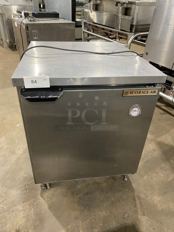 Beverage Air Commercial Undercounter Single Door Refrigerator! All Stainless Steel! With Poly Coated Rack! On Casters! - Image 1 of 7