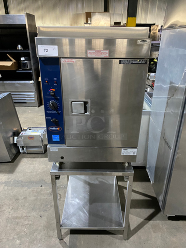 2011 Stellar Steam Natural Gas Powered Steam Cabinet! With Open Storage Space Underneath! All Stainless Steel! On Legs! Model: SIRIUS 120V - Image 1 of 9