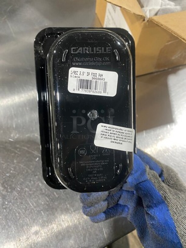 NEW! IN THE BOX! Carlisle Black Poly 1/9x2.5" Food Containers! - Image 6 of 7