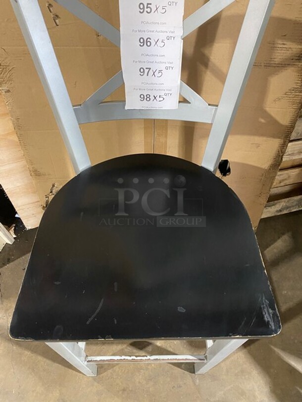 Commercial Metal Framed Bar Chair! With Wooden Seat! 5X Your Bid!  - Image 5 of 7