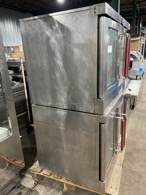 Vulcan Commercial Natural Gas Powered Double Stacked Convection Oven! All Stainless Steel! With Metal Oven Racks! With Legs! Model: VC4GD-10! 2X Your Bid Makes One Unit! - Image 3 of 11